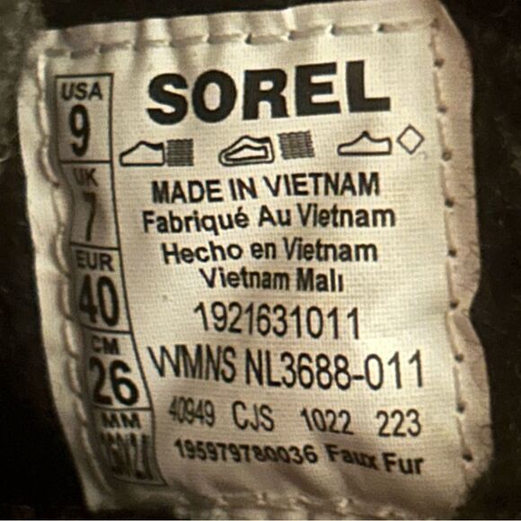 Sorel Go Mail Run Womens Faux Fur Slippers Black Size 9 - Picture 7 of 7